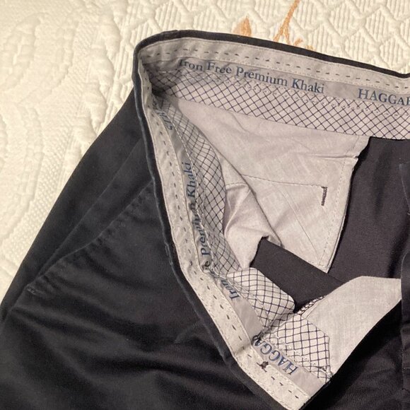 Mens Dark Blue 32X30 Pleated Haggar Dress Pants - Picture 6 of 7